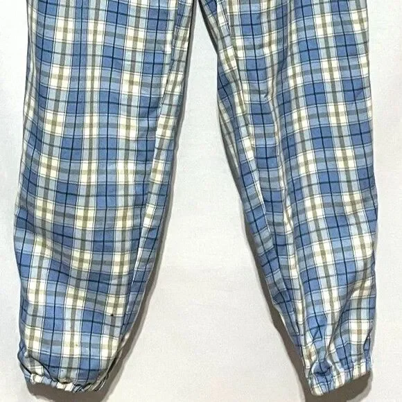 Blue Plaid Pull On Casual Pant XS - Picture 6 of 9